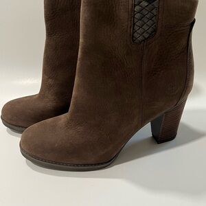 Timberland Brown Heeled Boots with Quilted Detail size 11